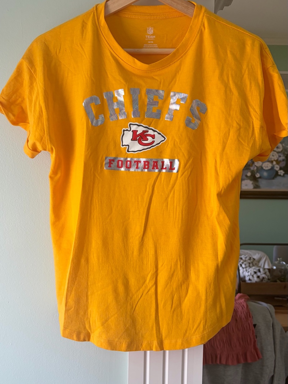NFL Yellow Kansas City Chiefs Shirt with Metallic Accents